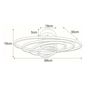 Corina lampa sufitowa LED 86W 10093 lm 4000K biała, czarna K-8105