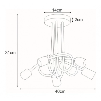 Deze lampa sufitowa 5xE27 biała K-3611