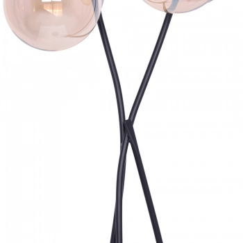 Floro lampa podłogowa 2xE14 bursztynowa, czarna K-5129