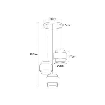 Gato lampa wisząca 3xE27 czarna, beżowa K-5232