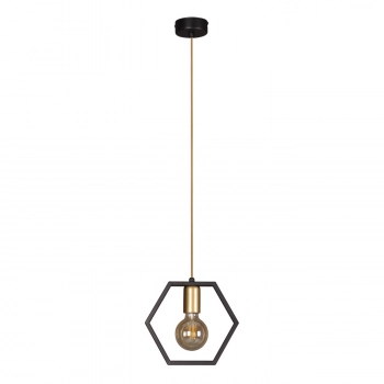 Honey lampa wisząca 1xE27 czarna, złota K-4720 Kaja