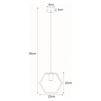 Honey lampa wisząca 1xE27 czarna, złota K-4720