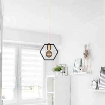 Honey lampa wisząca 1xE27 czarna, złota K-4720