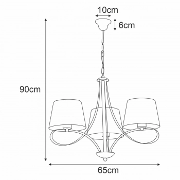 Irma lampa wisząca 3xE27 biała, srebrna K-4070