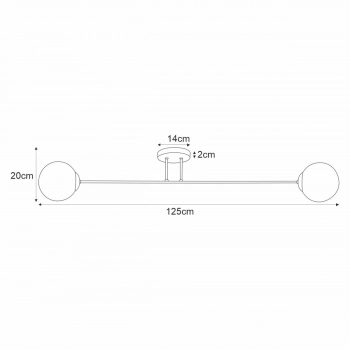 Isla lampa sufitowa 2xE14 czarna, patyna, biała matowa K-4913