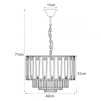 Katerina żyrandol 6xE14 srebrna K-8178