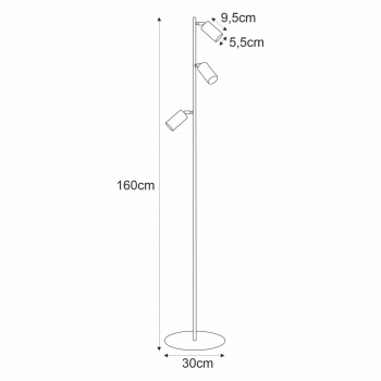 Kayla lampa podłogowa 3xGU10 biała K-4419