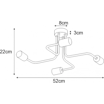 Kuga lampa sufitowa 4xE27 czarna, złota K-4942