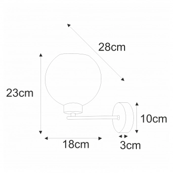 Lambert kinkiet 1xE27 czarny, przezroczysty K-4858