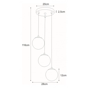 Layla lampa wisząca 3xE14 chrom K-8034B-3