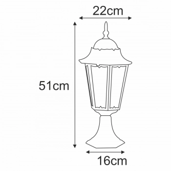 Lozana lampa ogrodowa stojąca 1xE27 czarna K-5006S