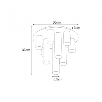 Mile Black lampa sufitowa 10xGU10 czarna K-4402