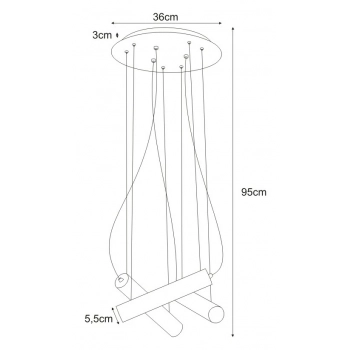 Mile Black lampa wisząca 3xGU10 czarna K-4401