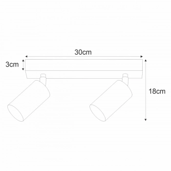 Monti reflektor spot 2xGU10 czarna K-4726