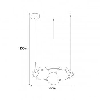 Parva lampa wisząca 3xE14 czarna K-5104