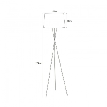 Remi Gray lampa podłogowa 1xE27 szara K-4373