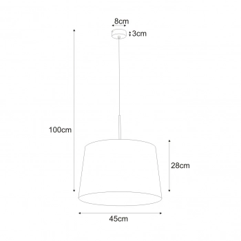 Remi Gray lampa wisząca 1xE27 szara K-4370