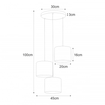 Sevana lampa wisząca 3xE27 czarna, beżowa K-4376