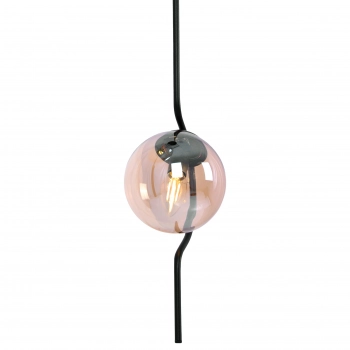 Vela lampa wisząca 2xE14 bursztynowa, czarna K-5337