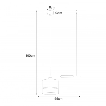 Vimbo lampa wisząca 1xE27 czarna, beżowa K-4365