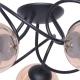 Floro lampa sufitowa 5xE14 bursztynowa, czarna K-5127