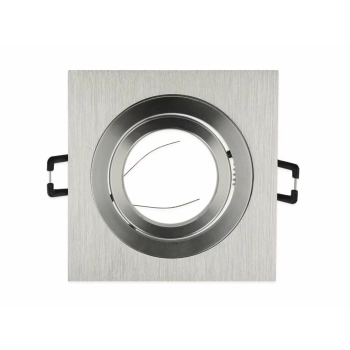Oprawa halogenowa sufitowa kwadratowa ruchoma, odlew stopu aluminium srebrna 35 W MR16 G5,3 lub PAR16 GU10