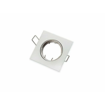 Oprawa halogenowa sufitowa kwadratowa ruchoma, odlew stopu aluminium biała 35 W MR16 G5,3 lub PAR16 GU10