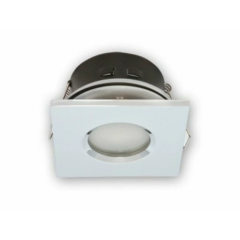 Oprawa halogenowa sufitowa wodoodporna kwadratowa chrom 35 W MR16 G5,3 lub PAR16 GU10