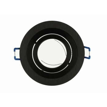 Orosa oprawa halogenowa sufitowa okrągła ruchoma, odlew stopu aluminium czarna szczotkowana 35 W MR16 G5,3 lub PAR16 GU1