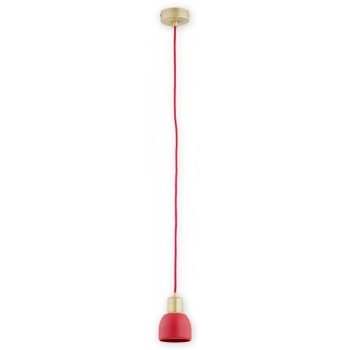Lemir Piu lampa wisząca E27 na jeden przewód O2801 W1 patyna + czerwony