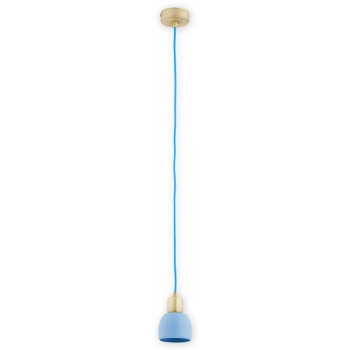Lemir Piu lampa wisząca E27 na jeden przewód O2801 W1 patyna + niebieski