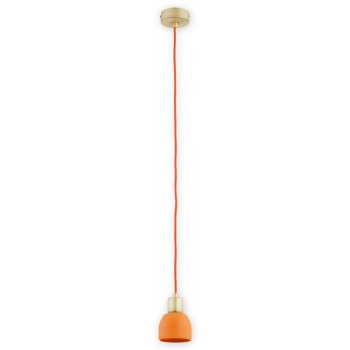 Lemir Piu lampa wisząca E27 na jeden przewód O2801 W1 patyna + pomarańczowy