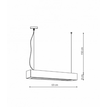 Ibros 63cm wisząca czarna średnia LED 18W CCT IP20