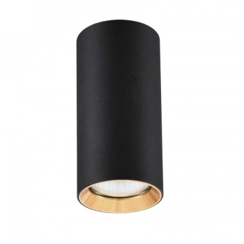 Manacor lampa sufitowa czarna  ze złotym ringiem 17 cm LP-232/1D - 170 BK/GD Light Prestige