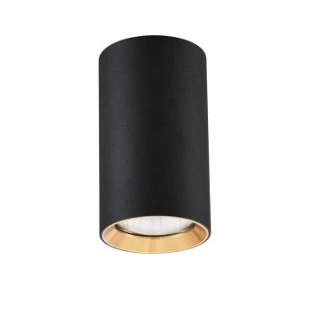 Manacor lampa sufitowa czarna ze złotym ringiem 13 cm LP-232/1D - 130 BK/GD Light Prestige