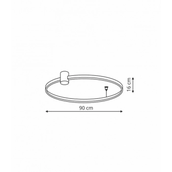 Ring plafon L czarny LED 50W 3000lm CCT