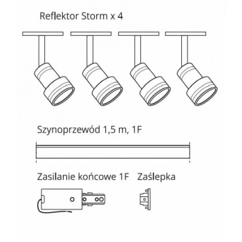 Storm SET czarny 4xGU10