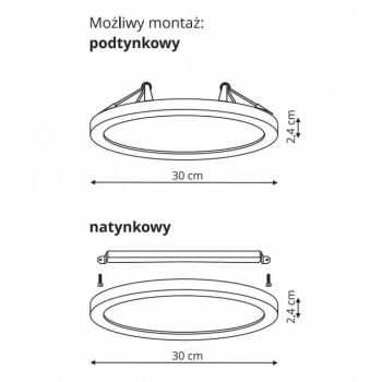 York plafon 2 w 1 3000K biały LED