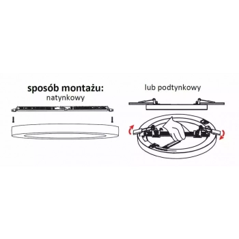York plafon 2 w 1 4000K czarny LED