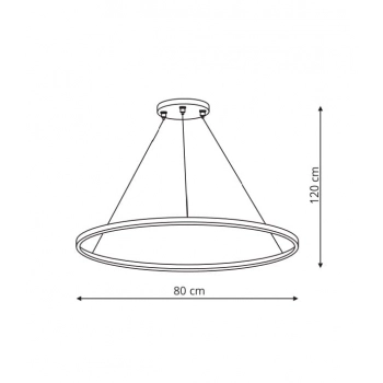 Ring lampa wisząca duża LED 48W 2880lm CCT czarna