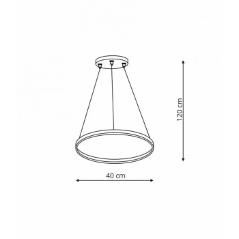 Ring lampa wisząca mała LED 22W 1440lm CCT czarna