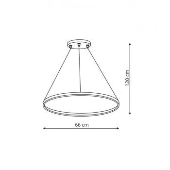 Ring lampa wisząca średnia LED 35W 2400lm CCT czarna