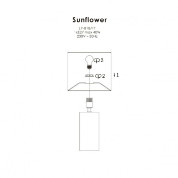 Sunflower lampka stołowa 1xE27 biała LP-818-1T WH
