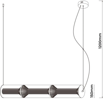 Aeris 3 lampa wisząca LED 40W 4355lm CCT LP-2137/3L SM