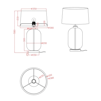 Amur lampa stołowa 1xE27 dymny LP-919/1T smoked