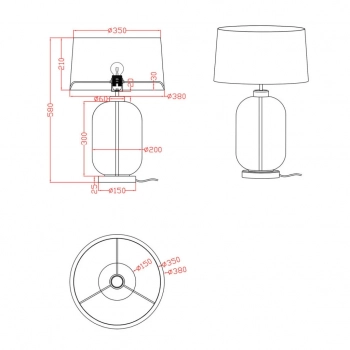 Amur lampa stołowa 1xE27 transparentna LP-919/1T transparent