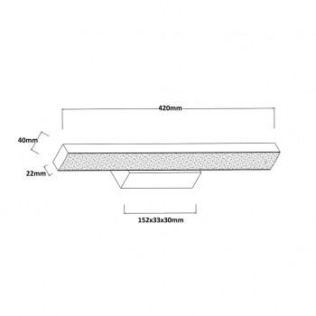 Aqua 42cm kinkiet IP44 LED 12W 1500lm CCT czarny LP-987/1W S BK