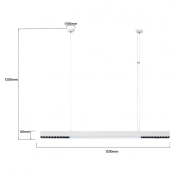 Cali L Tuya lampa wisząca LED 47W 4609lm CCT biała LP-1301/1P L WH Smart