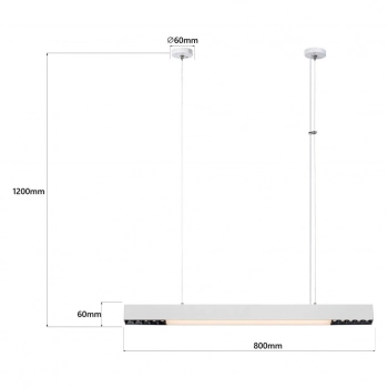 Cali M Tuya lampa wisząca LED 32W 3180lm CCT biała LP-1301/1P M WH Smart