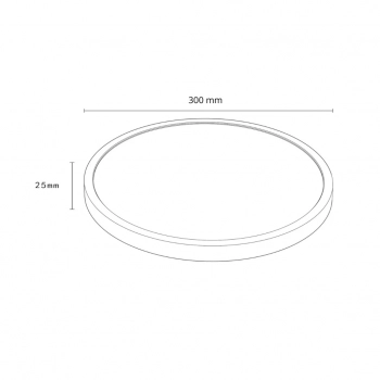 California 30cm lampa sufitowa LED 24W 3300lm CCT czarna LP-2505/1C-30 BK